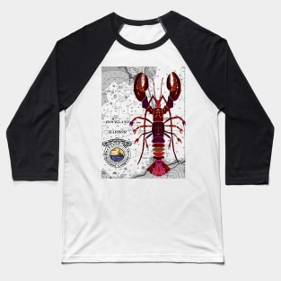 Rockland Maine Lobster Print Dark Baseball T-Shirt